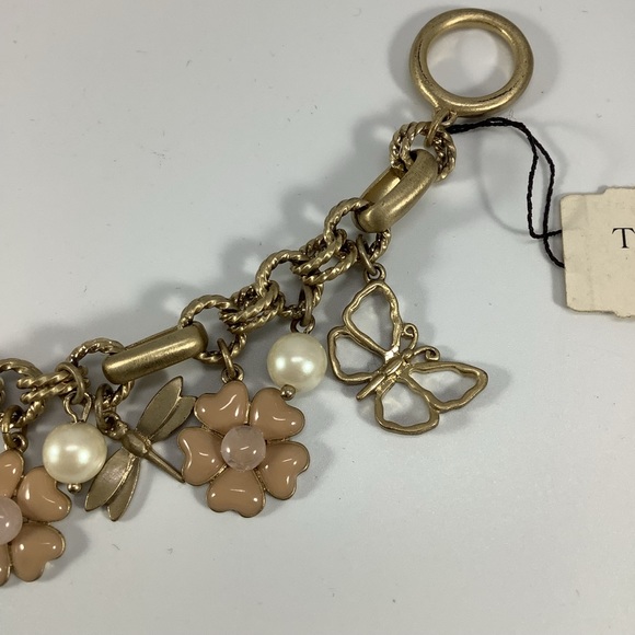 COPY - NEW VINTAGE TALBOTS CHARM BRACELET ROSE QUARTZ BUTTERFLIES DRAGONFLIES F… - Picture 5 of 7